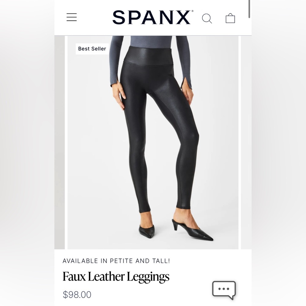 Spanks faux leather leggings